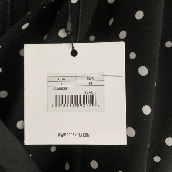 JACK by BB Dakota Black Polka Dot One Sleeve Dress - Picture 6 of 8